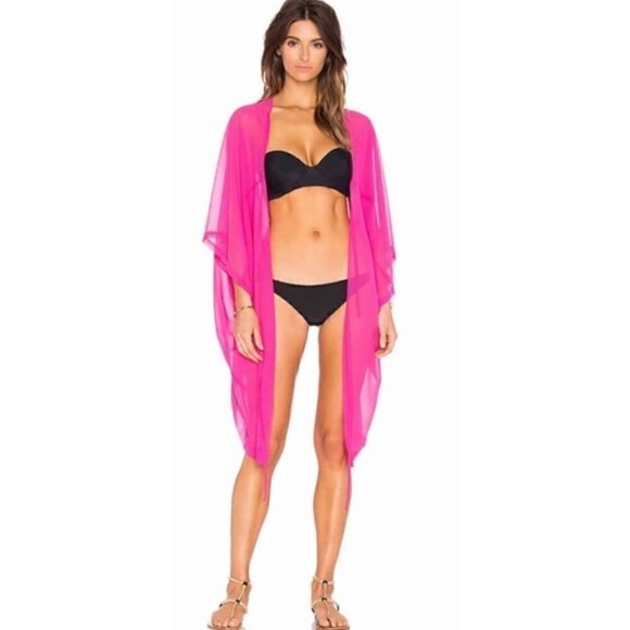 Boho L'Agent by Agent Provocateur Women's Bathing Suit Cover Up Bright Pink - Picture 7 of 7